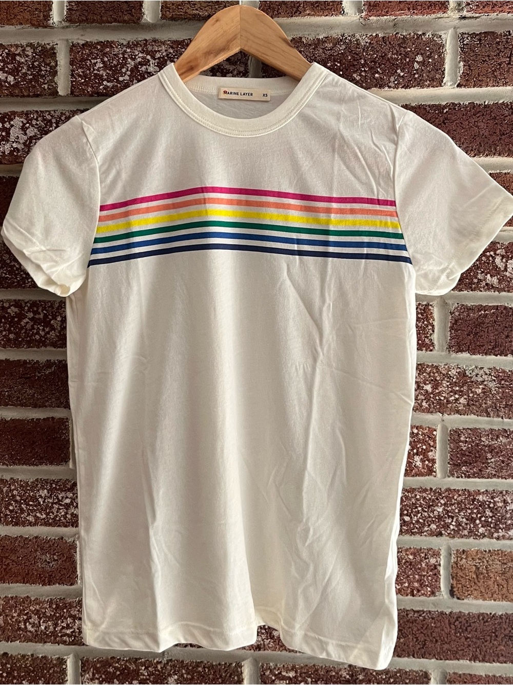 Marine Layer - White - with Rainbow Graphic (NWOT)